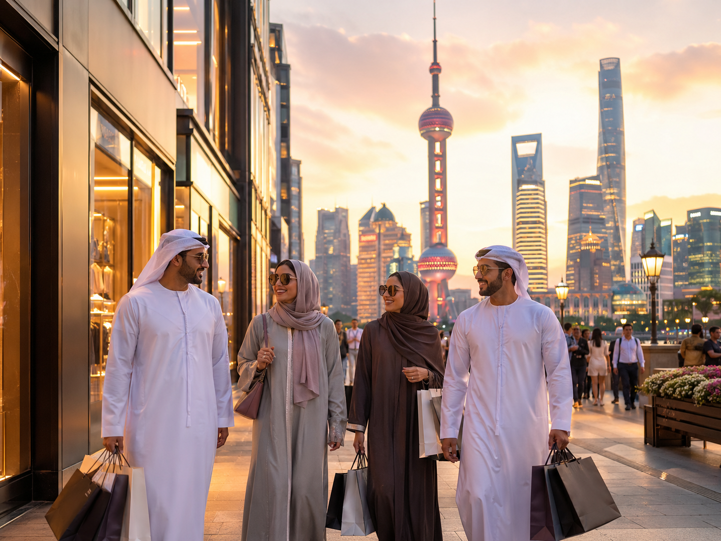 Gulf business buyers visiting a Guangzhou sourcing market